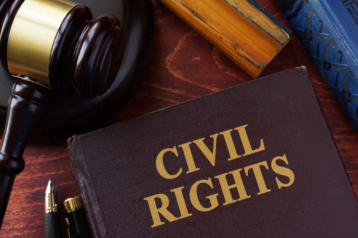 Civil Rights title on a book and gavel; what is civil rights law?