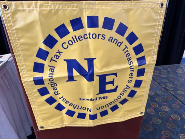 Podium banner for the Northeast Regional Tax Collectors & Treasurers Civil Rights Forum